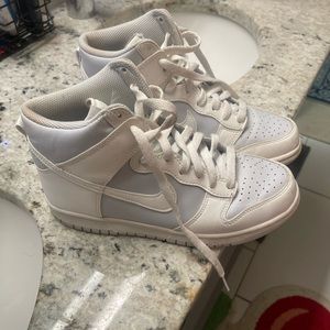 Nike white high top dunks